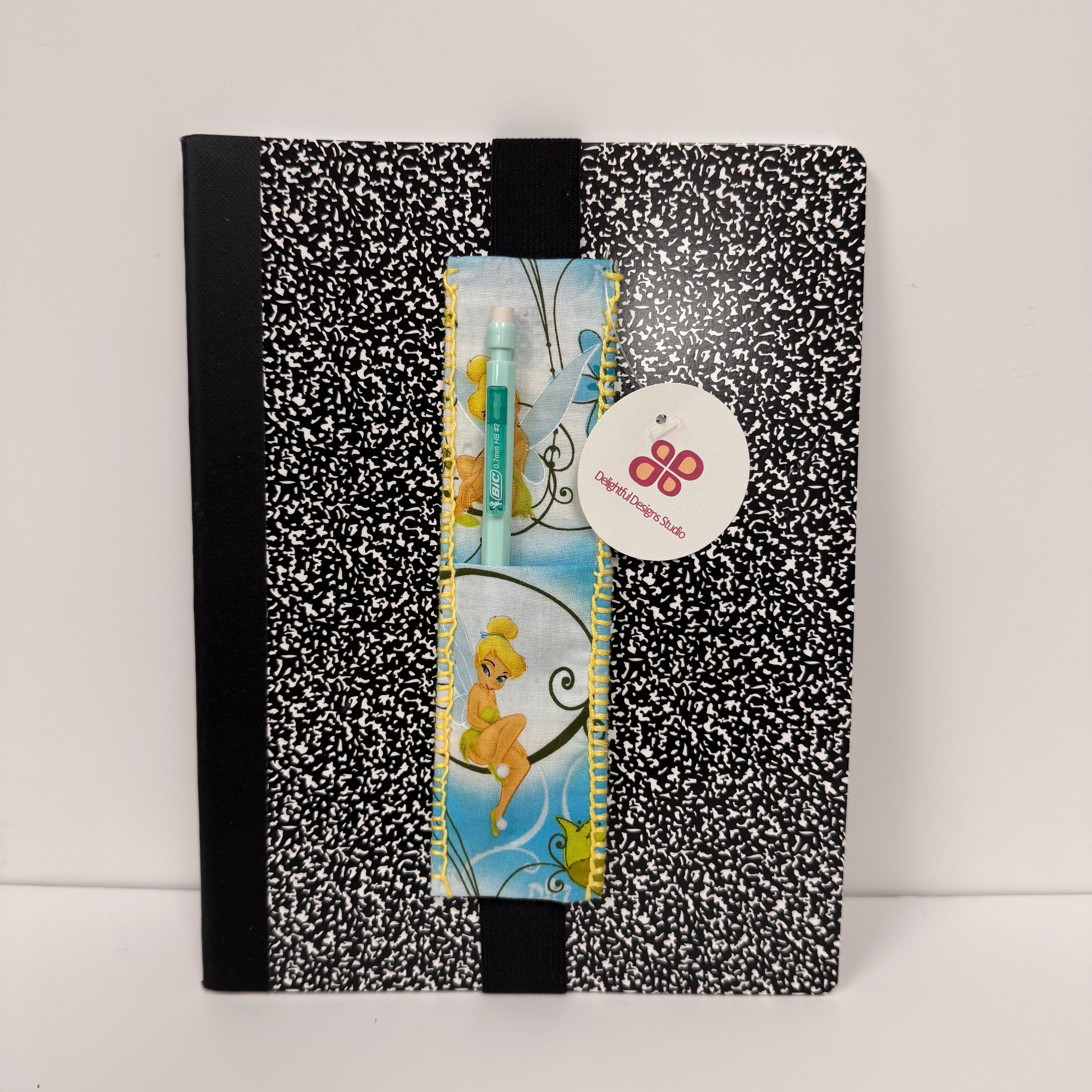 Composition Notebook with "Tinkerbell" Pencil Strap
