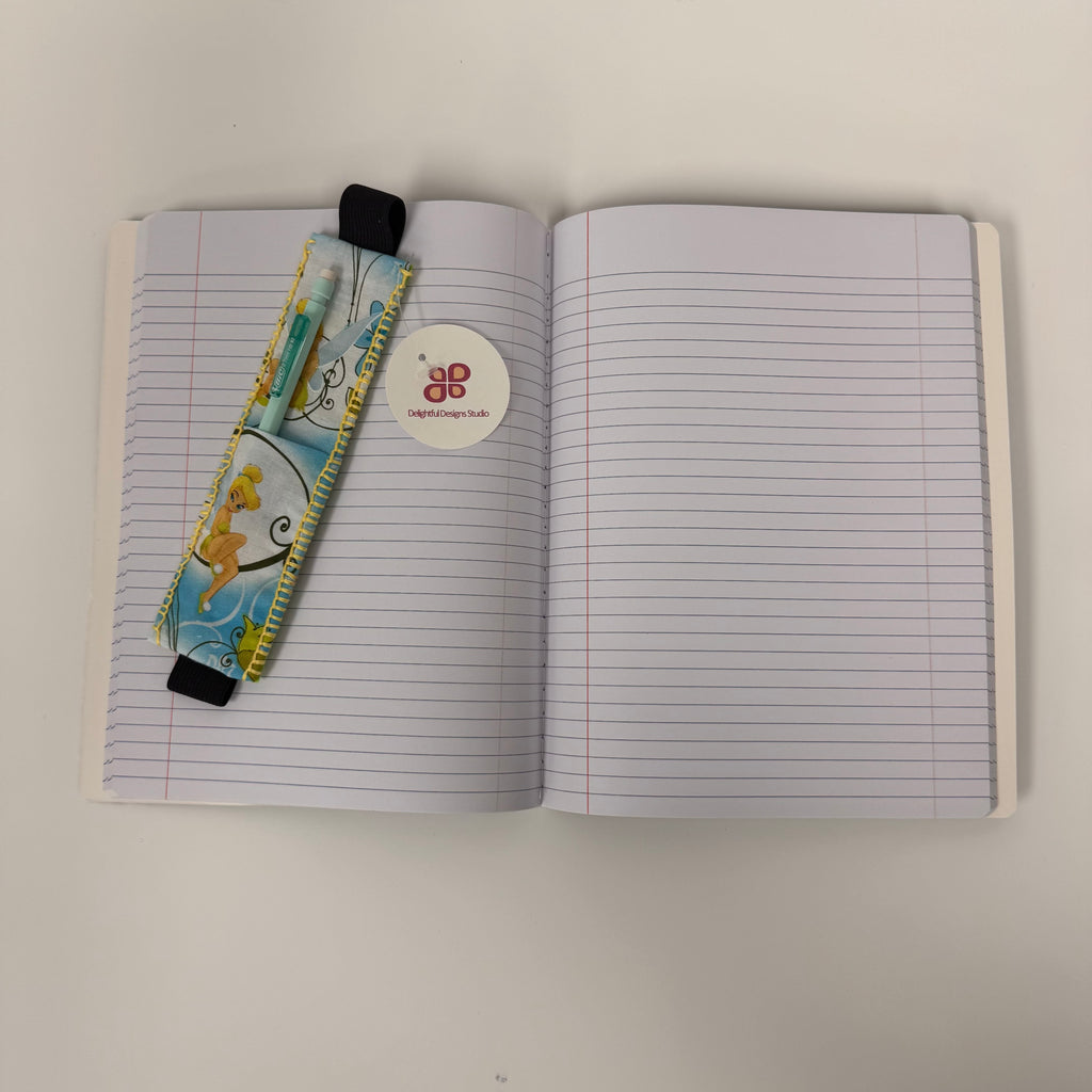 Composition Notebook with "Tinkerbell" Pencil Strap