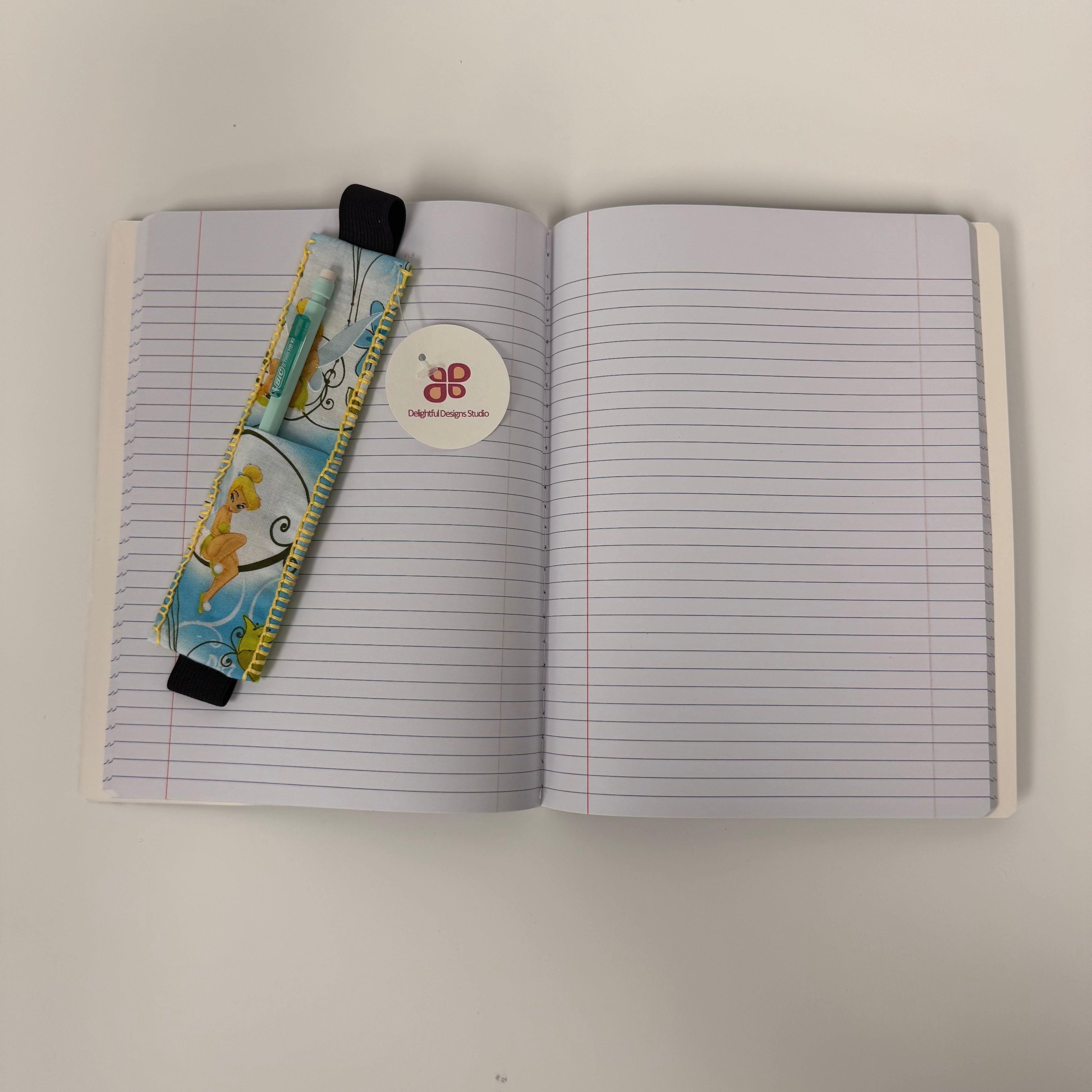 Composition Notebook with "Tinkerbell" Pencil Strap